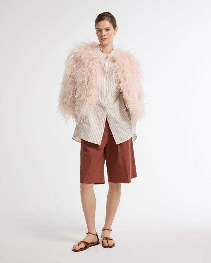 Veste courte en plumes -Yves salomon - Nouvelle collection Printemps Été