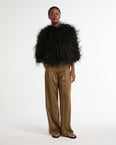 Short Ostrich Feather Jacket