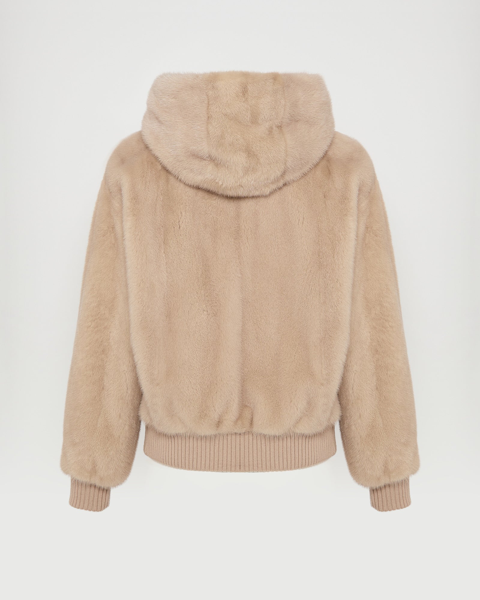 Blouson à capuche en maille mérinos et fourrure de vison -Yves salomon - Nouvelle collection Printemps Été