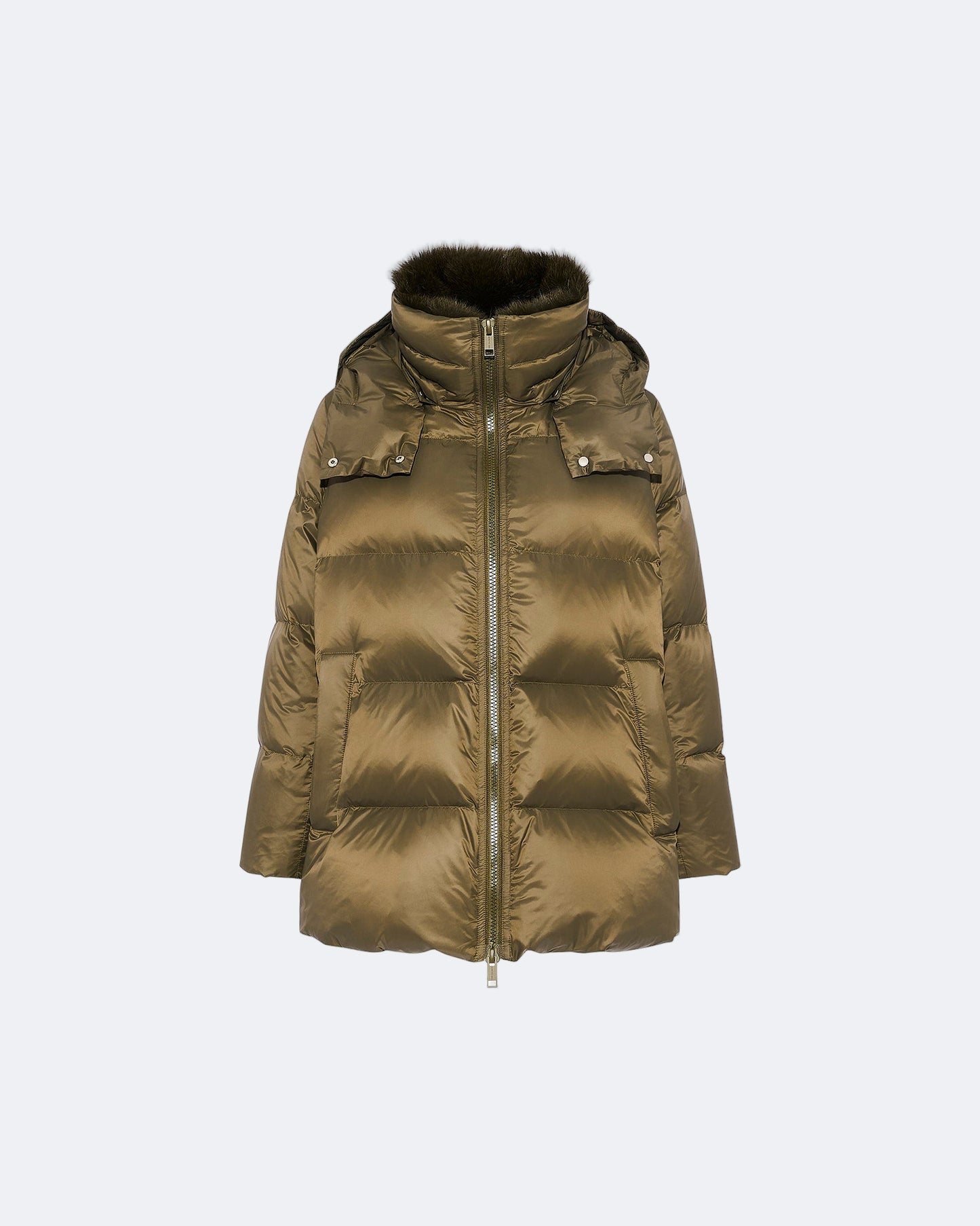 Doudoune "A" line iconique avec col en fourrure de renard