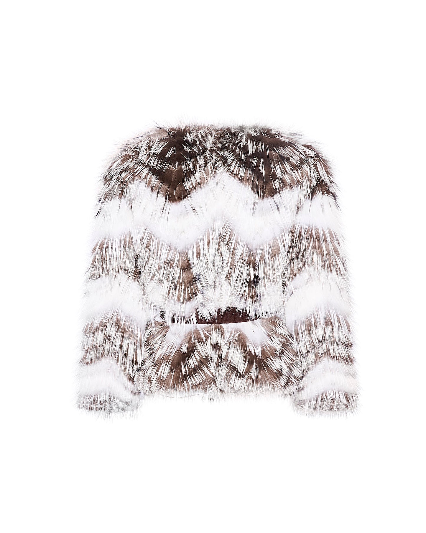 Gilet ceinturé en maille mérinos et fourrure de renard