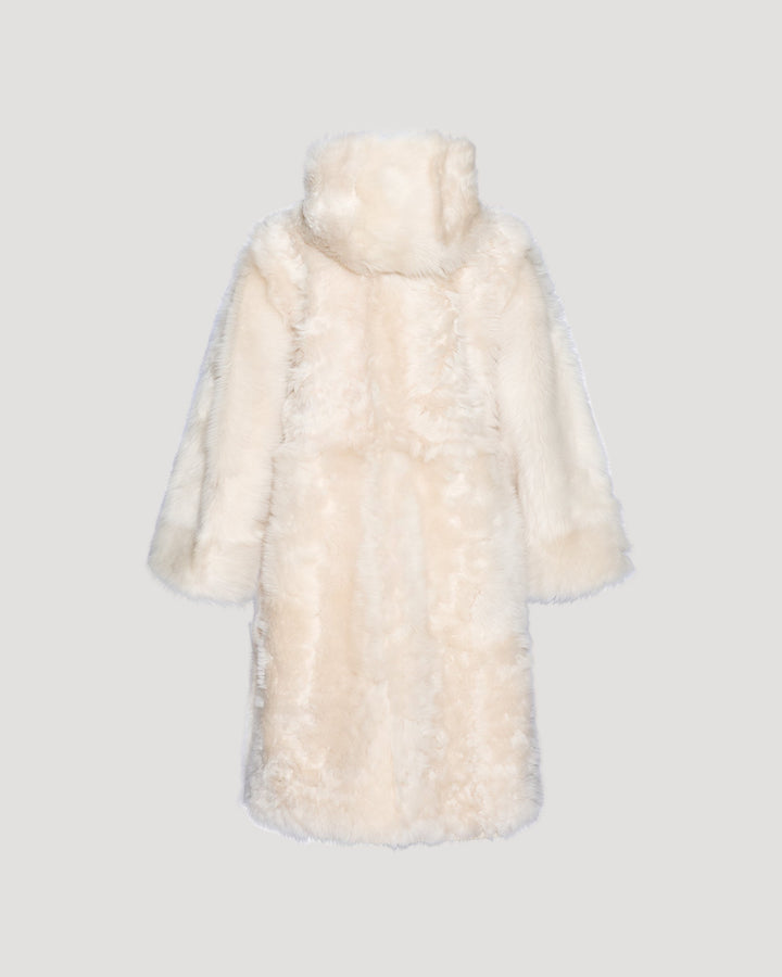 Black Friday - Yves Salomon -Manteau long style parka en Agneau de Toscane