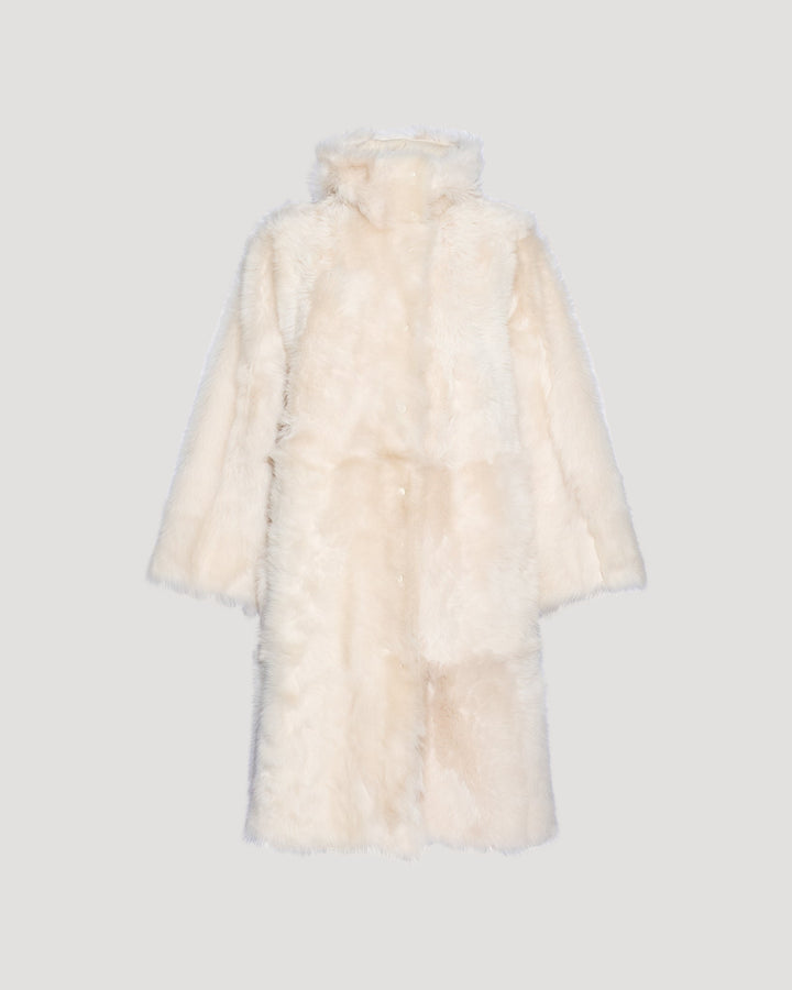 Black Friday - Yves Salomon -Manteau long style parka en Agneau de Toscane