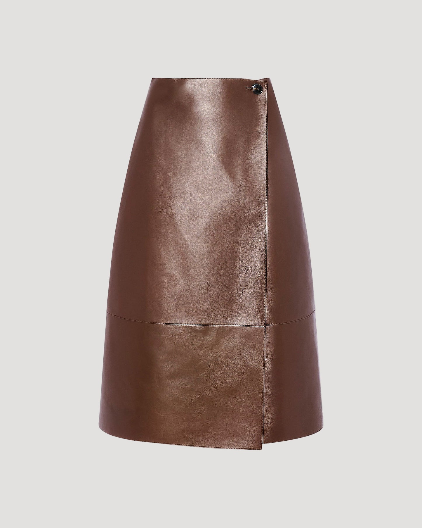Woollen bonded leather wrap skirt