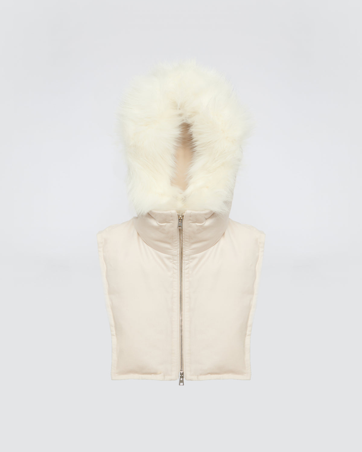 Plastron à capuche en flanelle et renard - Yves Salomon