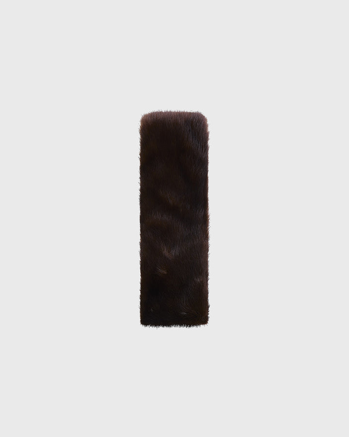 Bandeau en fourrure de vison et cuir -Yves Salomon