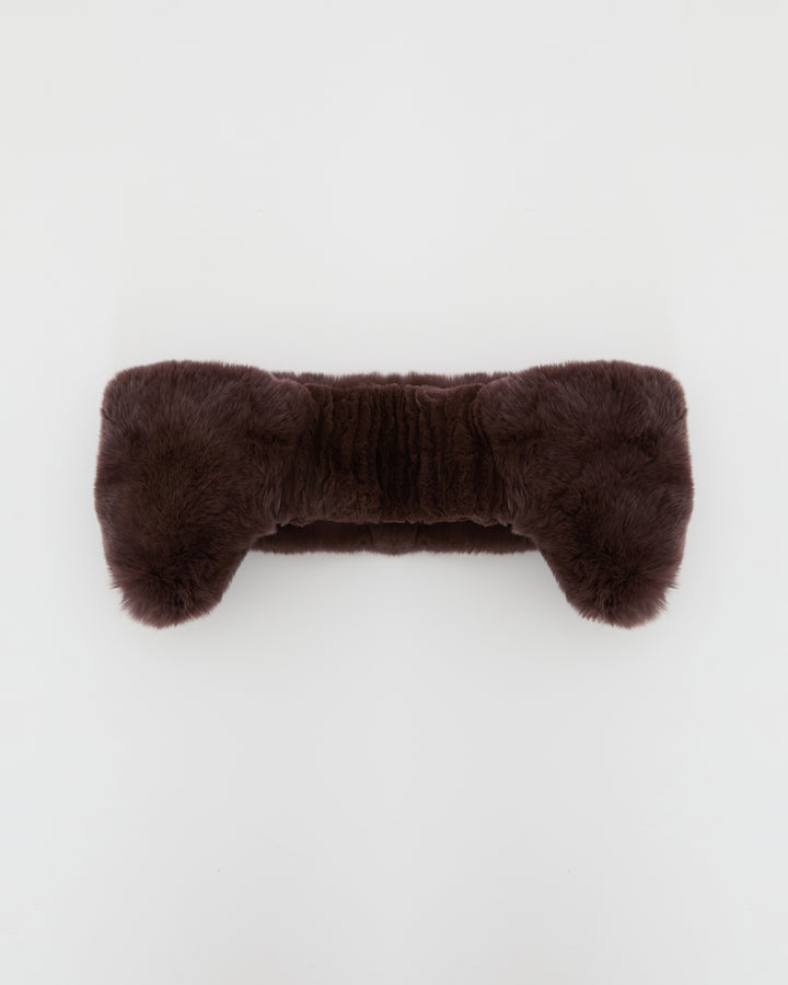 Bandeau en fourure de lapin rex -Yves Salomon