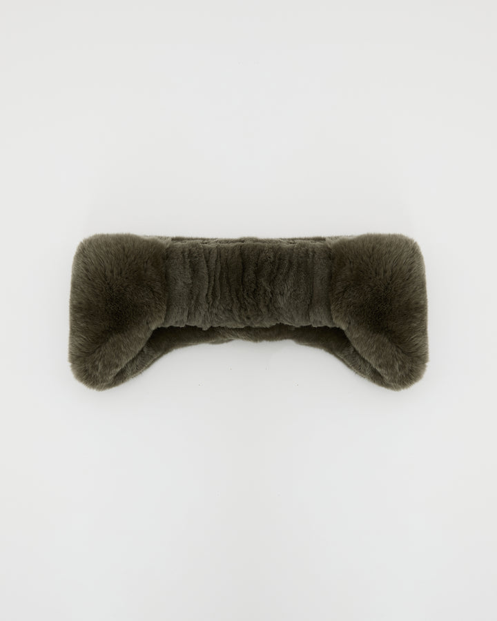 Bandeau en fourure de lapin rex -Yves Salomon