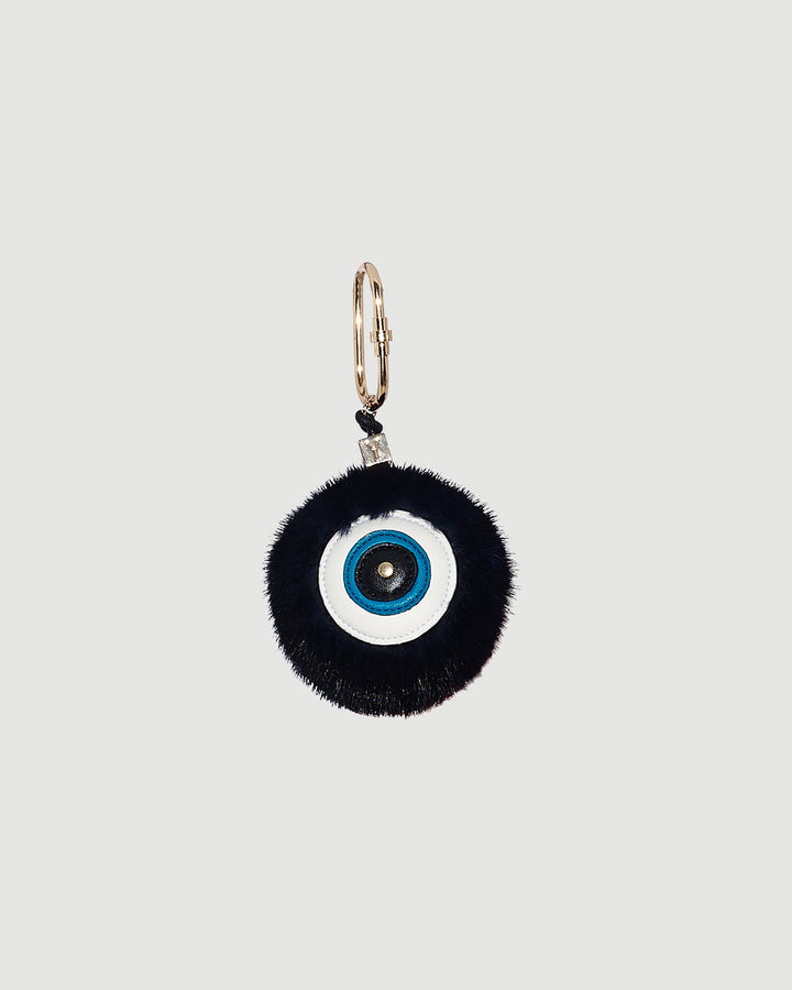 Bag Charm / Porte clés œil avec fourrure de vison