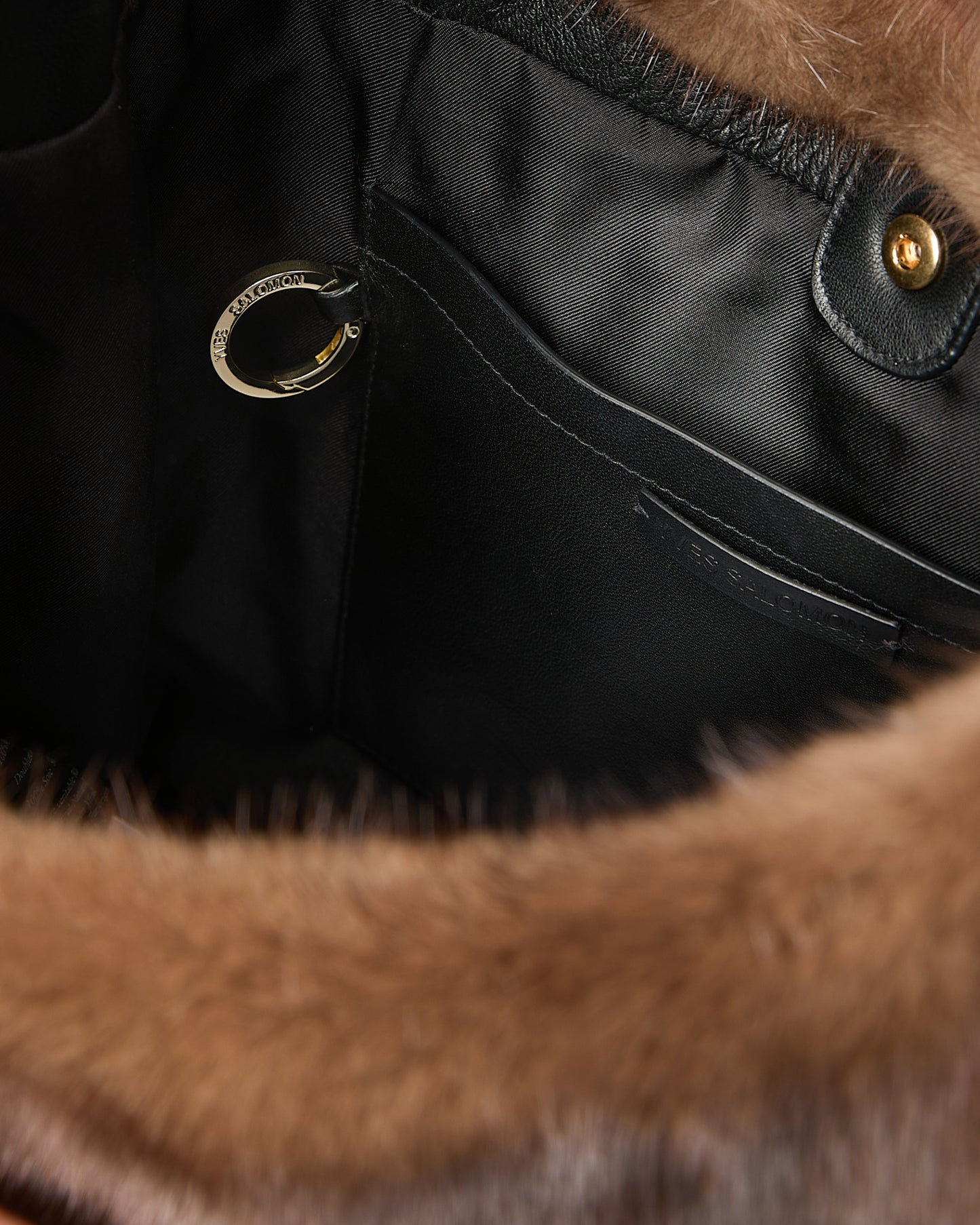 Sac en fourrure de vison avec cuir d'agneau