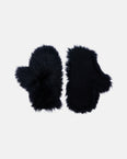 Cashmere wool knit and fox fur mittens