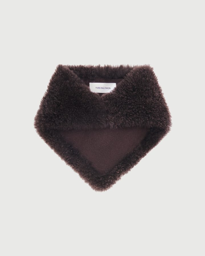 Bandana en peau lainée d'agneau cachemire- Yves Salomon - Nouvelle collection Automne Hiver