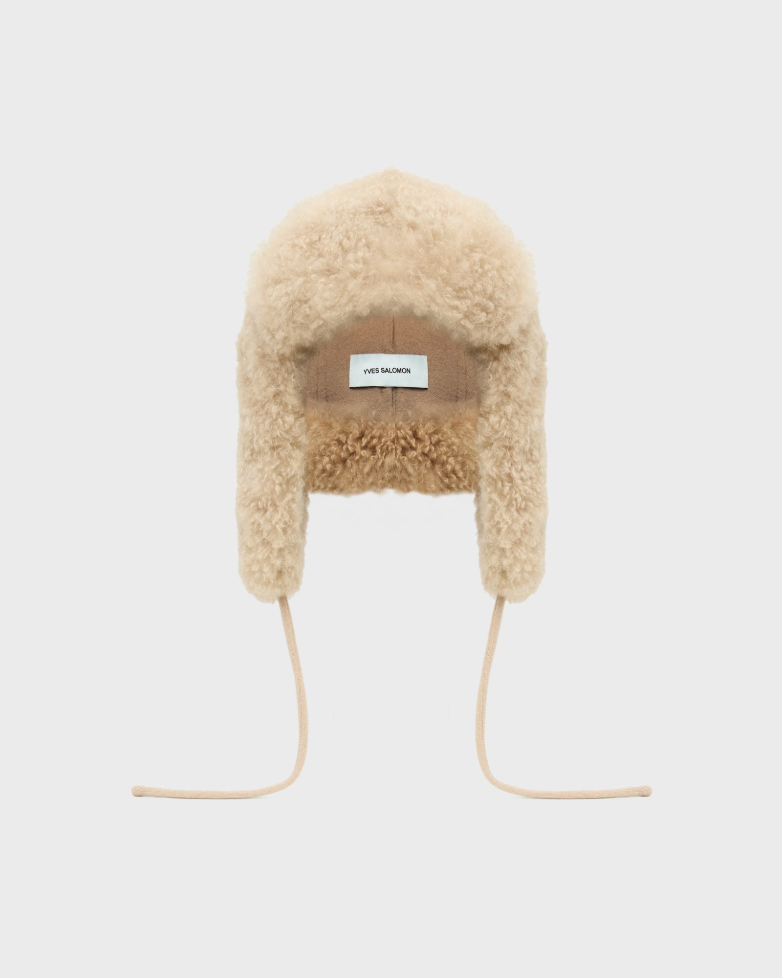 Cashmere lambskin shearling ushanka - Beige - Yves Salomon