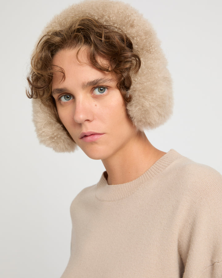 Cashmere lambskin shearling earmuffs