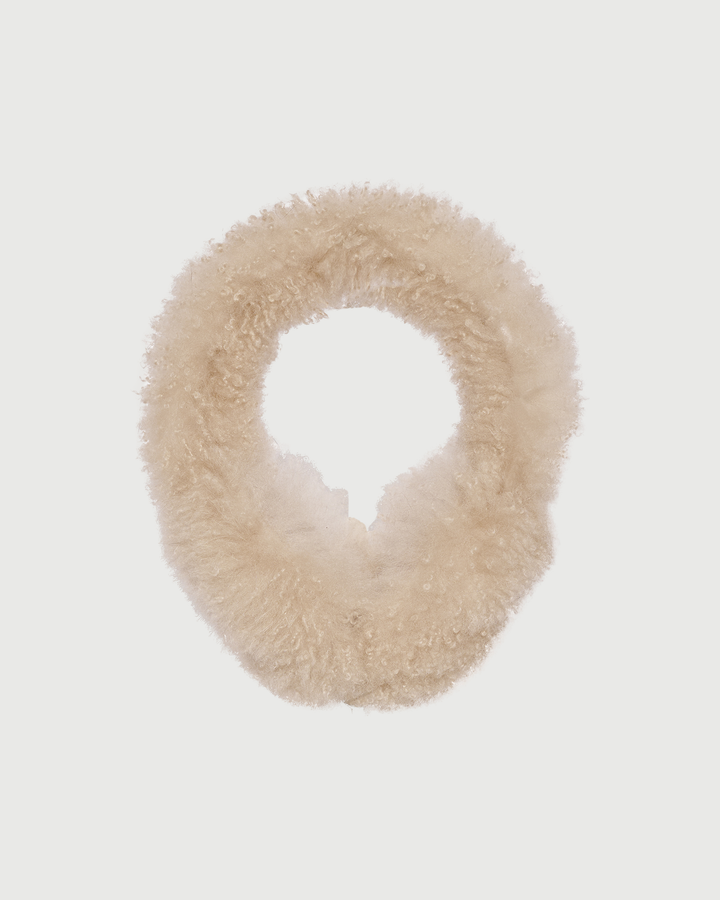 Cache-oreilles en peau lainée d'agneau cachemire- Yves Salomon - Nouvelle collection Automne Hiver