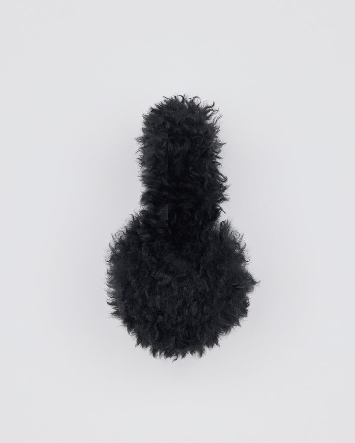 Cache-oreilles en peau lainée d'agneau cachemire - Yves Salomon - Nouvelle collection Automne Hiver