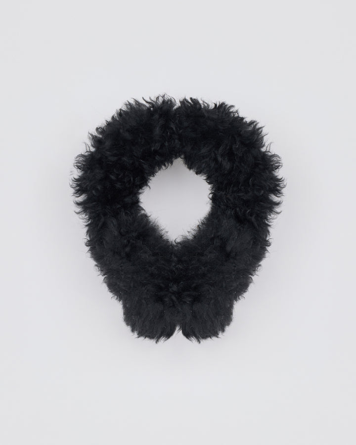Cache-oreilles en peau lainée d'agneau cachemire - Yves Salomon - Nouvelle collection Automne Hiver