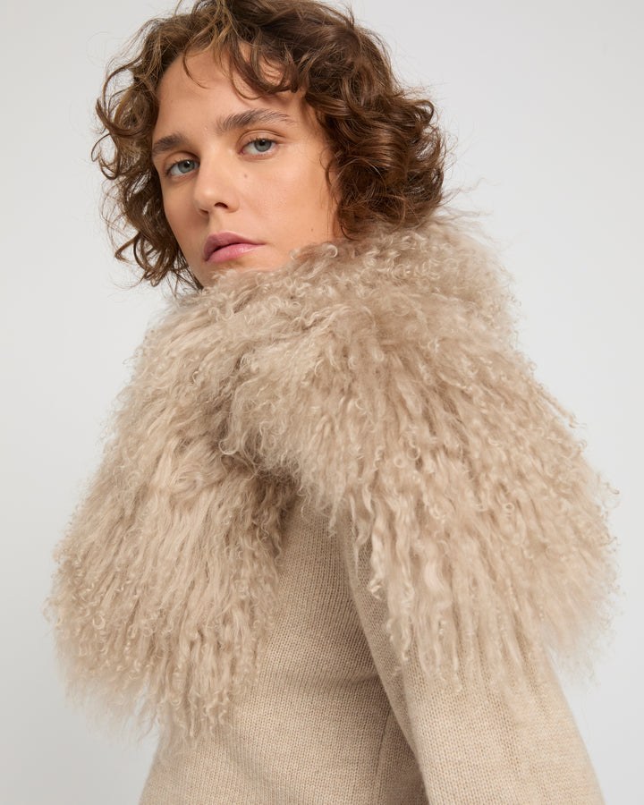 Mongolian shearling scarf