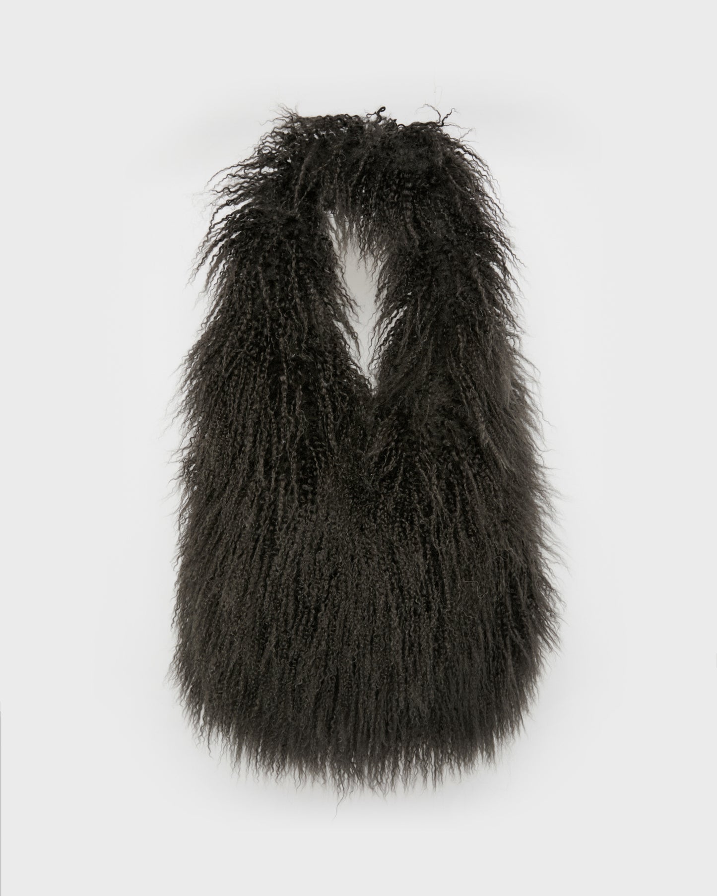 Long-Haired Lamb and Leather Bag
