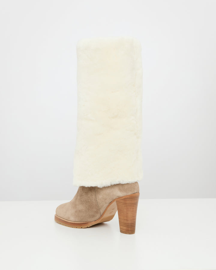 Merino lambskin heeled boots