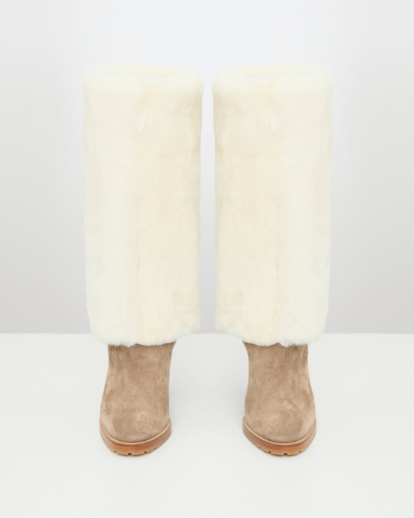 Merino lambskin heeled boots