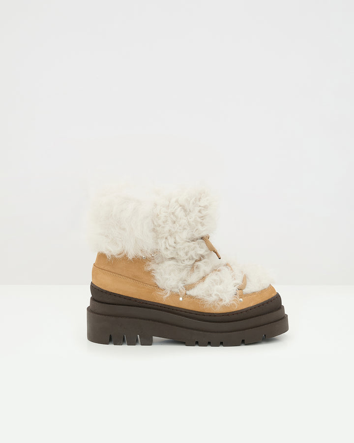 Bottes en peau lainée d'agneau Mérinos -Yves Salomon