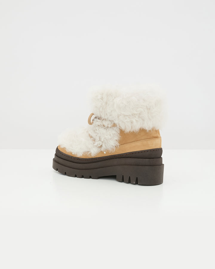 Bottes en peau lainée d'agneau Mérinos -Yves Salomon