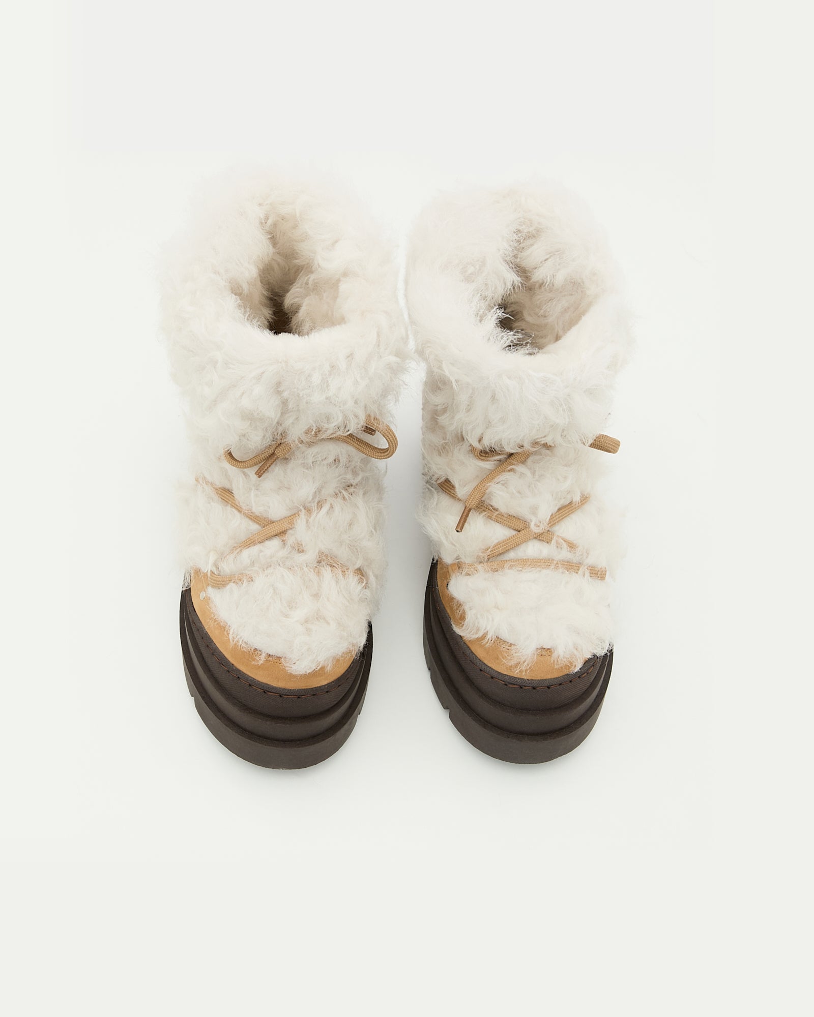 Bottes en peau lainée d'agneau Mérinos -Yves Salomon