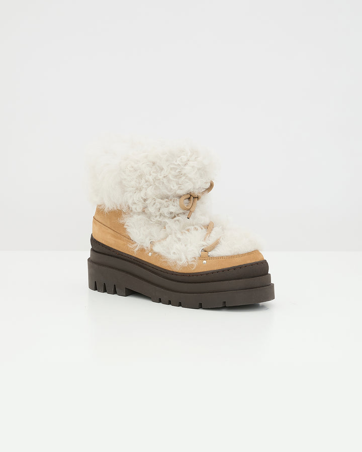 Bottes en peau lainée d'agneau Mérinos -Yves Salomon