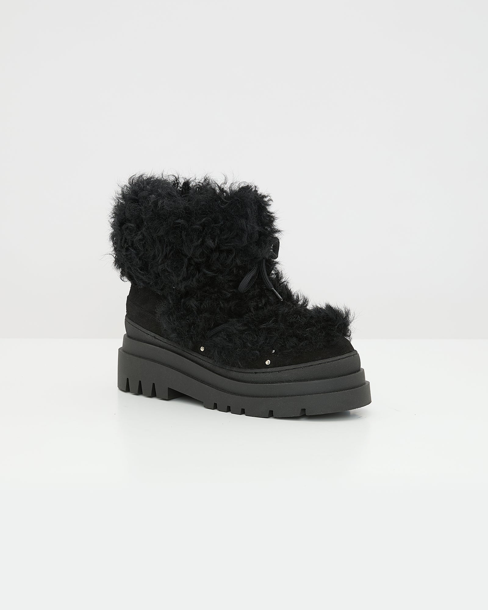Bottes en peau lainée d'agneau Mérinos -Yves Salomon