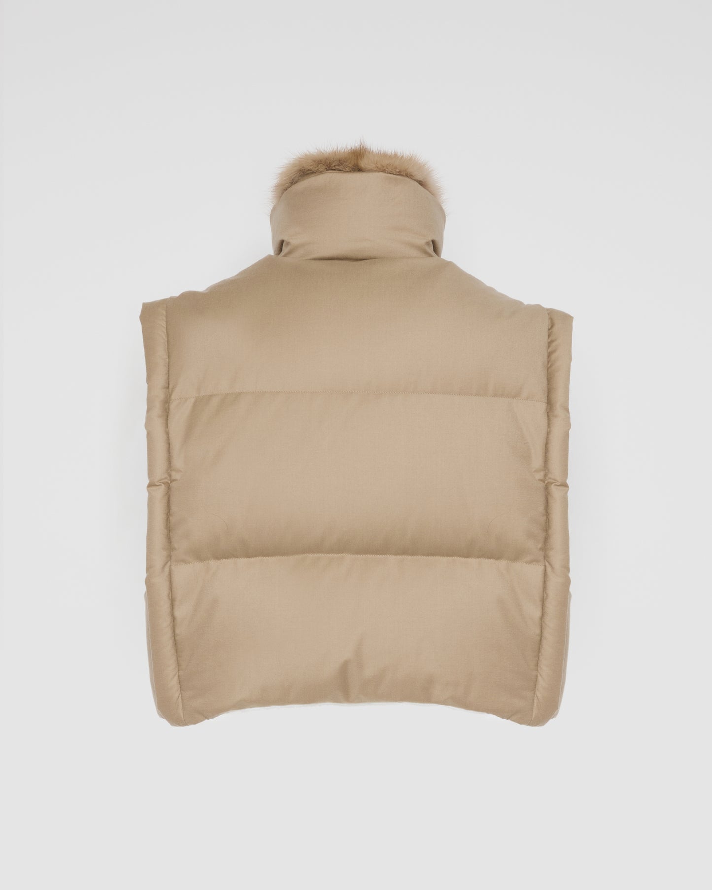 Gilet en flanelle avec col en fourrure de zibeline