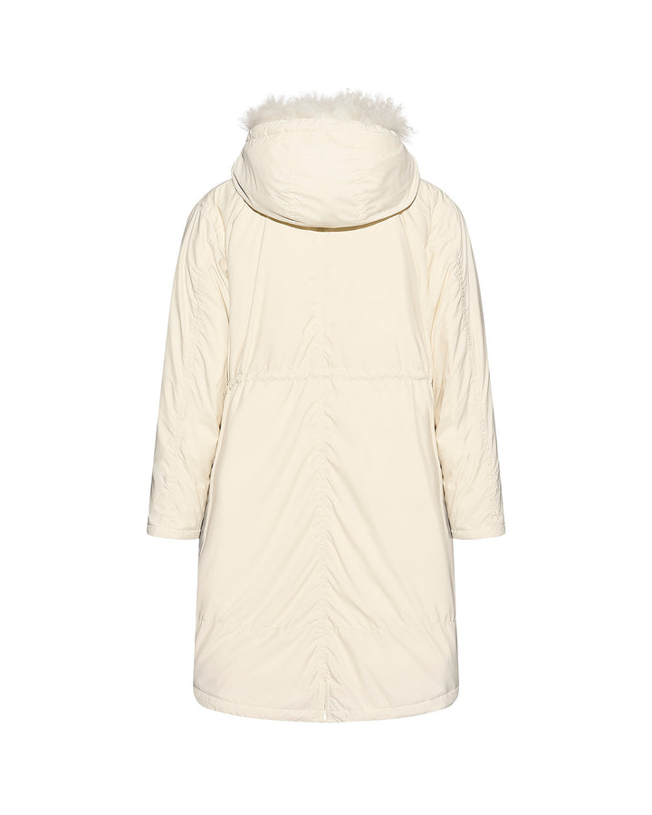 Parka doudoune ultra light garniture agneau frisé