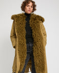 Parka doudoune ultra light garniture agneau frisé