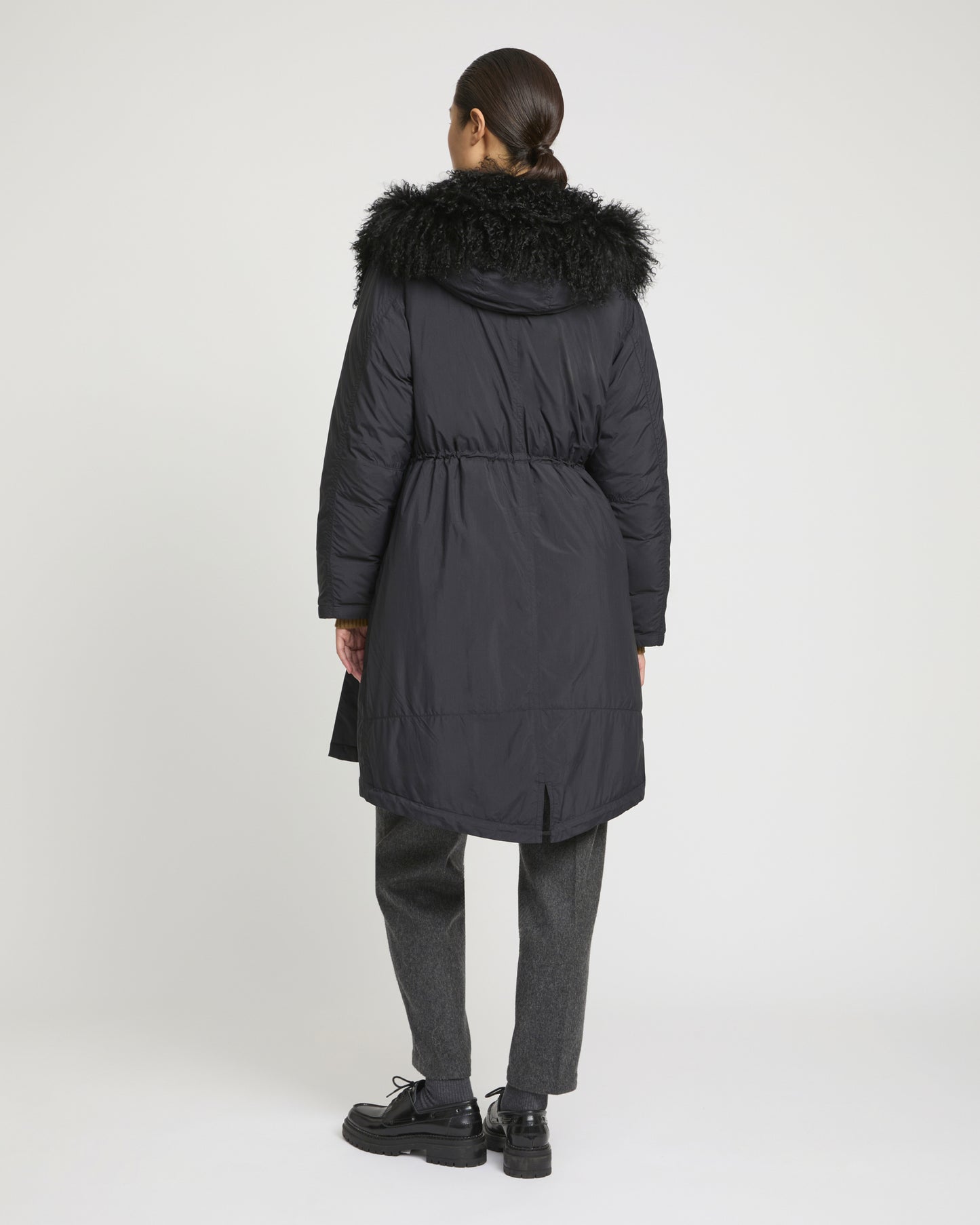 Parka doudoune ultra light garniture agneau frisé