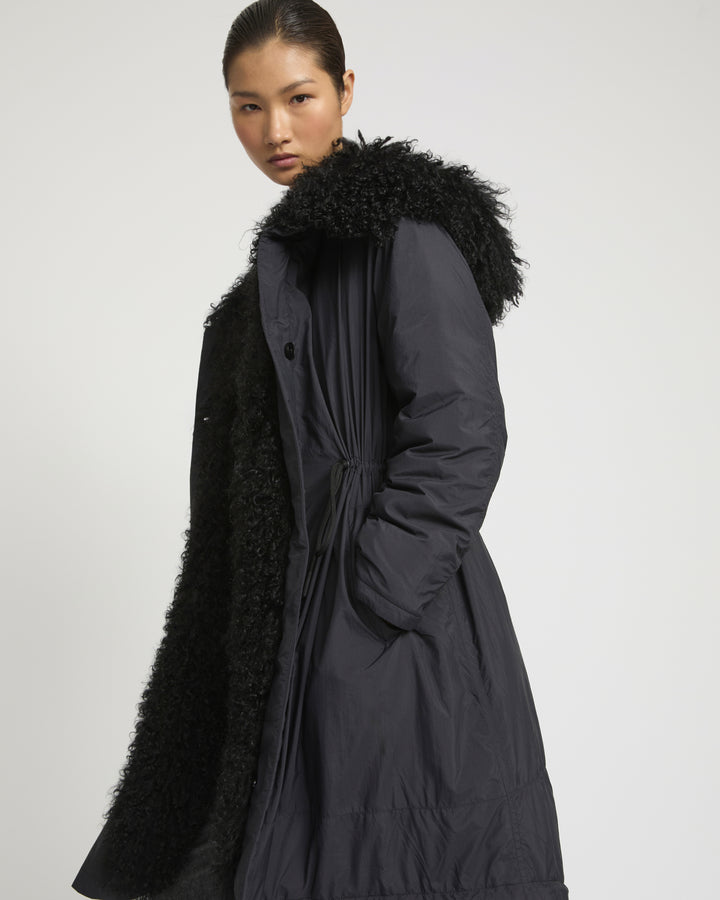 Parka doudoune ultra light garniture agneau frisé