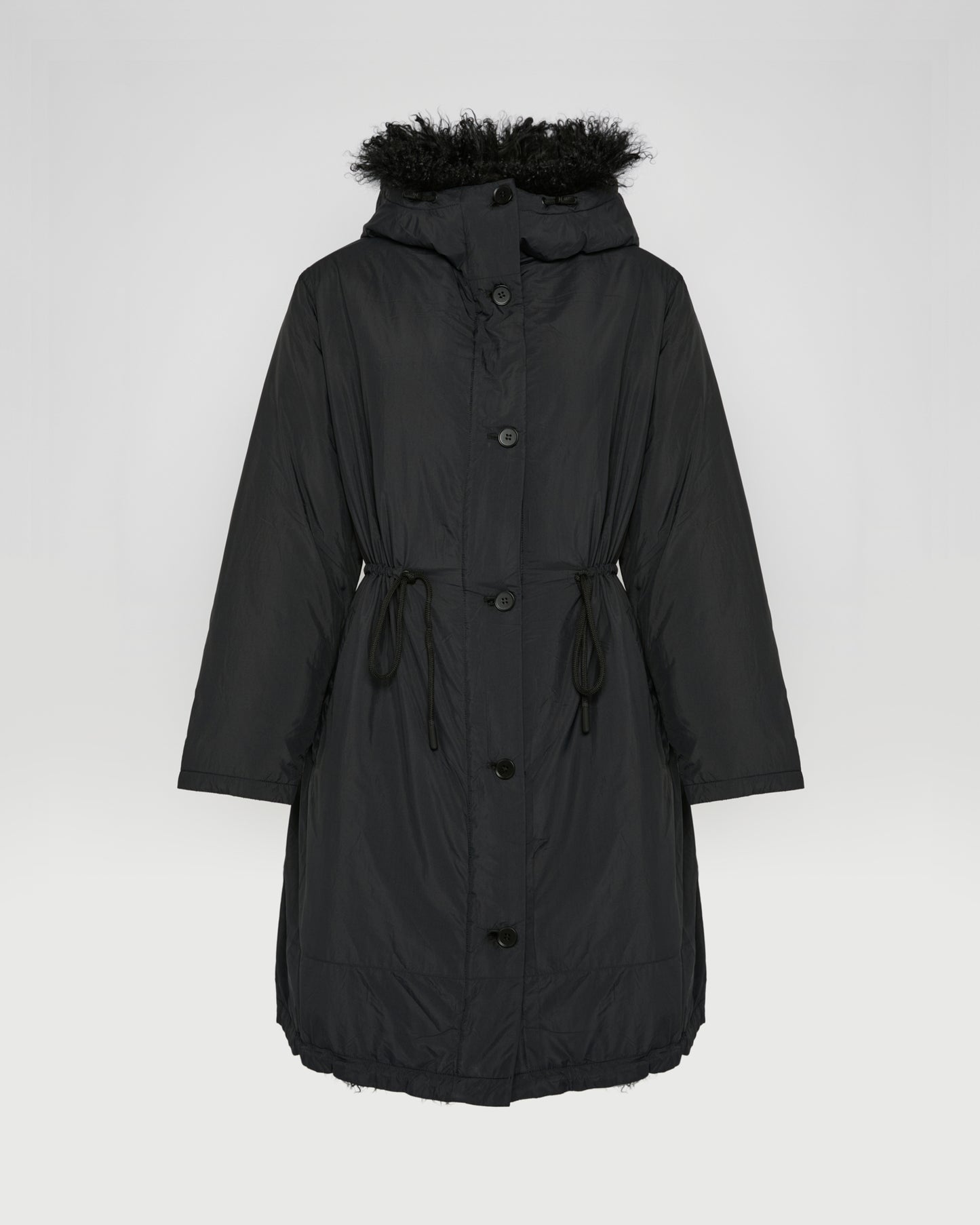 Parka doudoune ultra light garniture agneau frisé