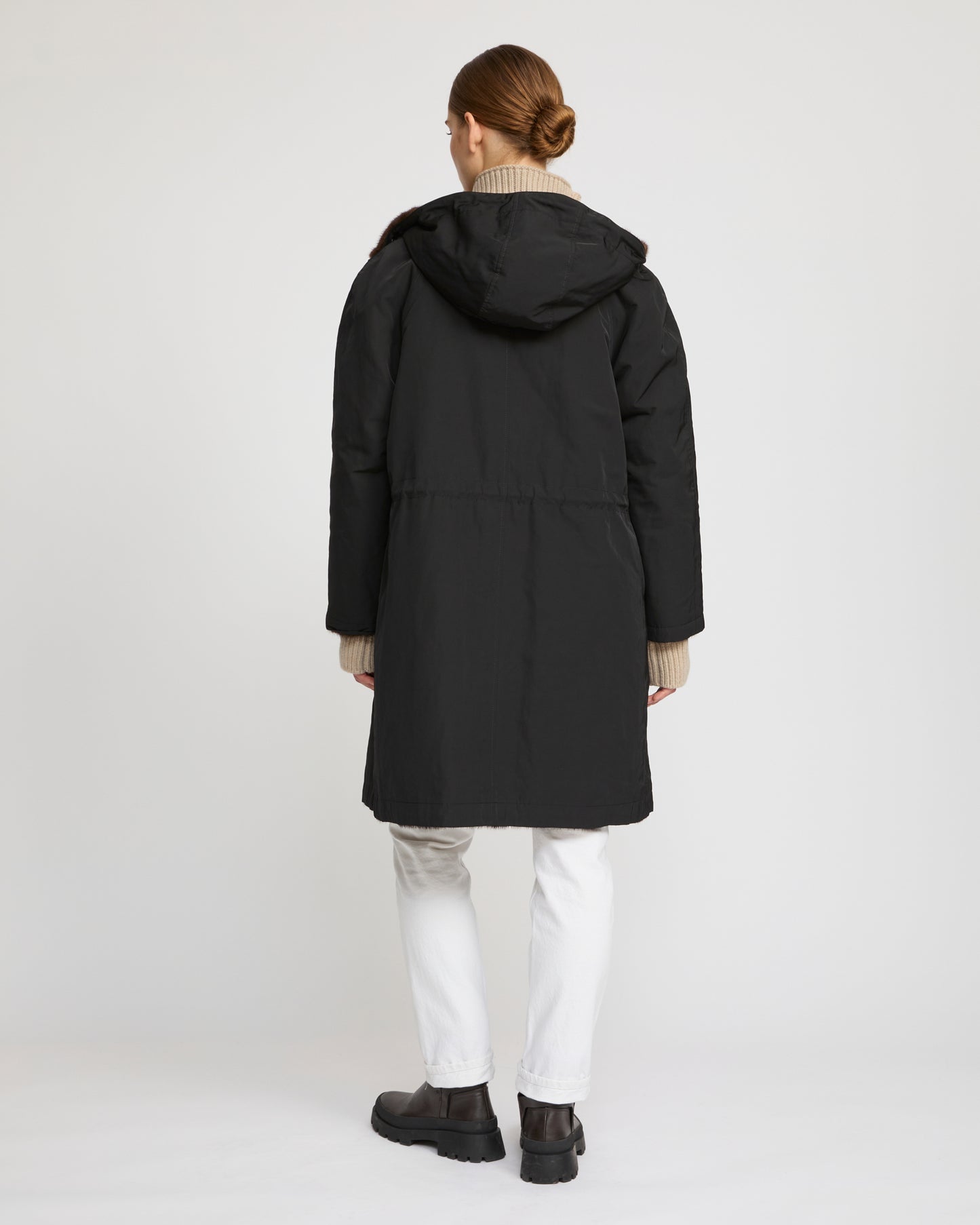 Parka réversible en tissu technique et vison -Yves Salomon