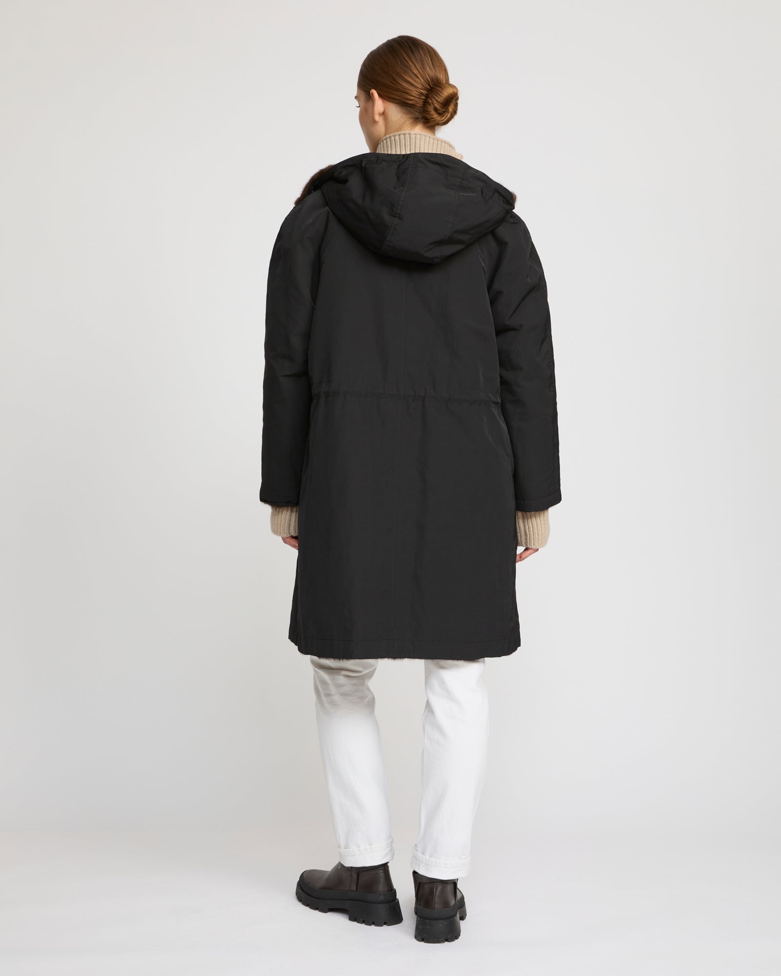 Parka réversible en tissu technique et vison -Yves Salomon
