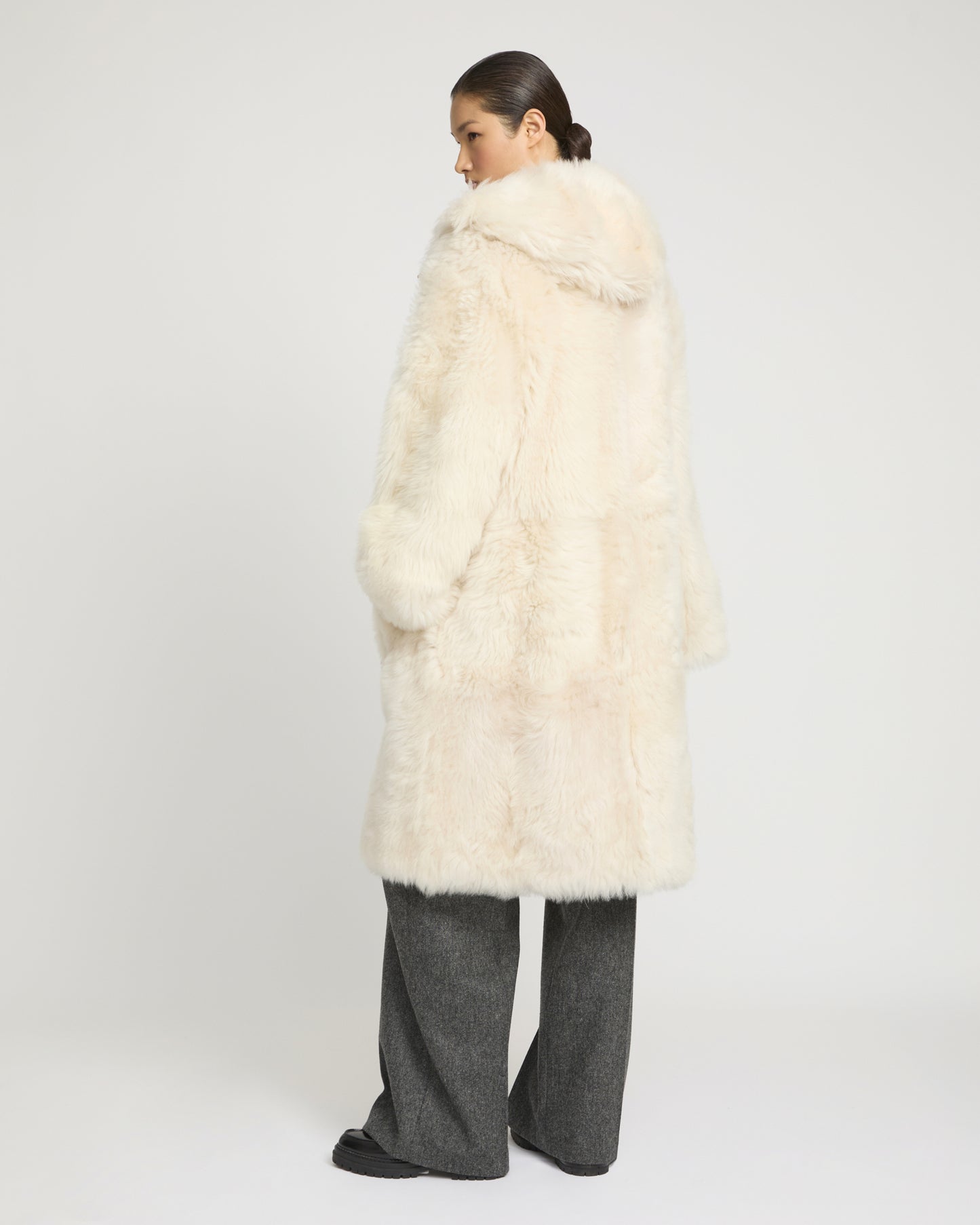 Long Toscana lambskin parka styled coat
