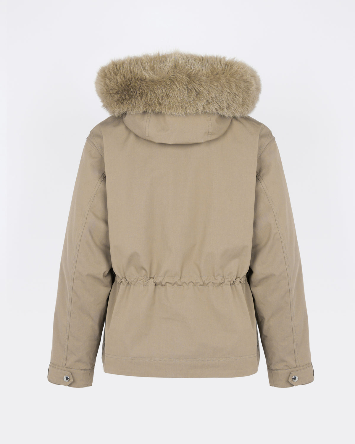 Parka courte en coton imperméable avec fourrure de renard et lapin - Yves Salomon - Nouvelle collection Automne Hiver
