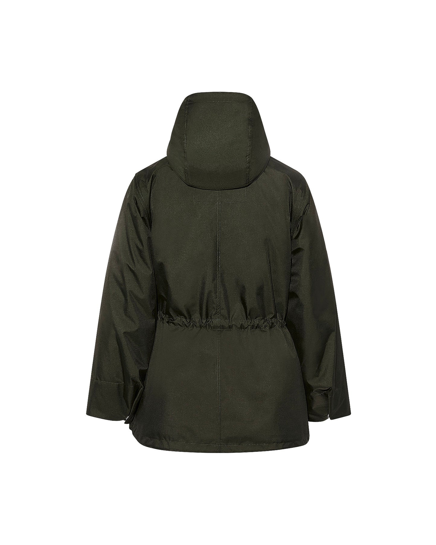 Parka en tissu technique et peau lainée