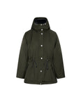 Parka en tissu technique et peau lainée