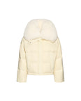 Short down jacket with fox trim