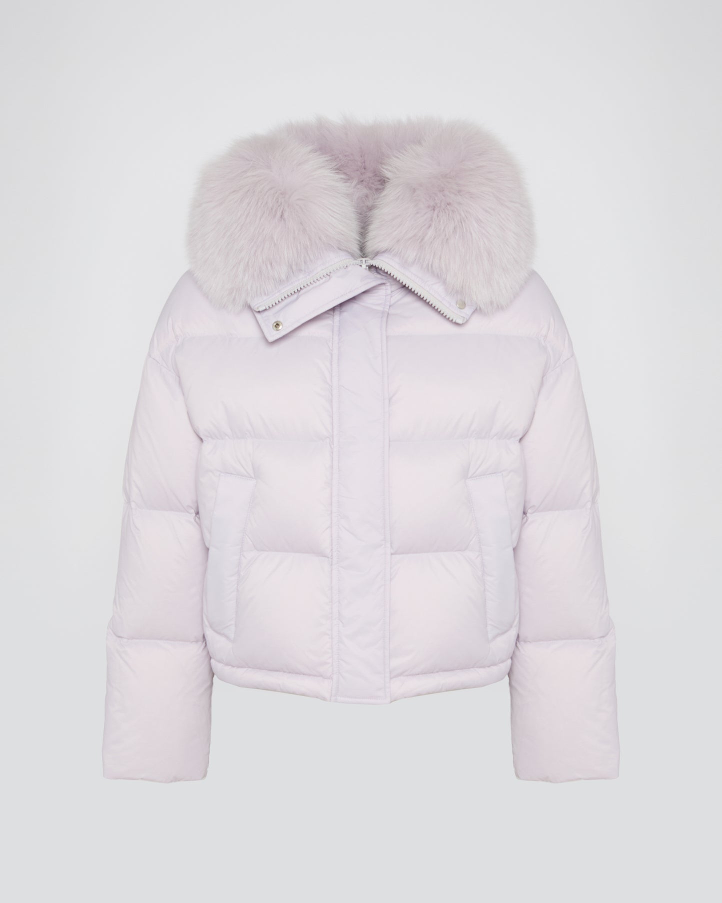 Doudoune courte garniture fourrure de renard