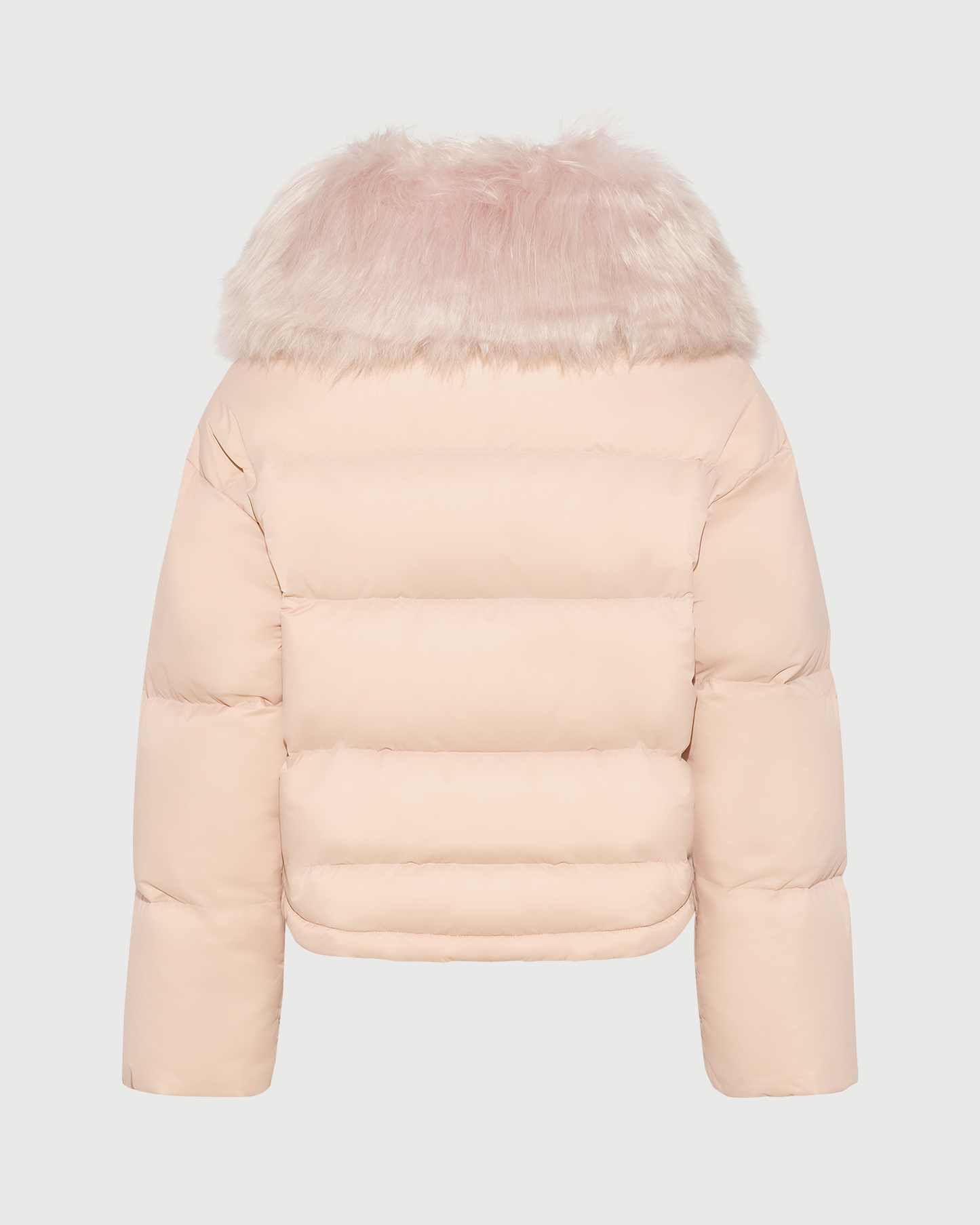 Doudoune courte en tissu technique imperméable avec col en agneau laine vaporeuse- Yves Salomon - Nouvelle collection Automne Hiver