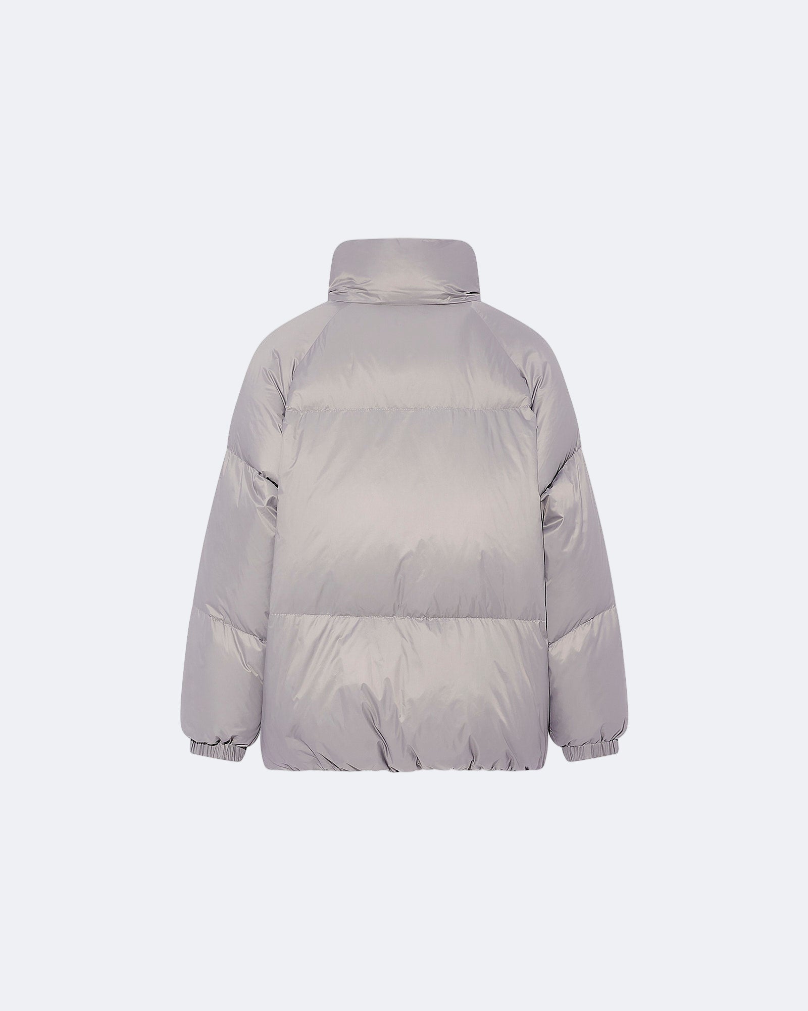 Winter sale -Short down jacket with shearling bib-grey – Yves Salomon