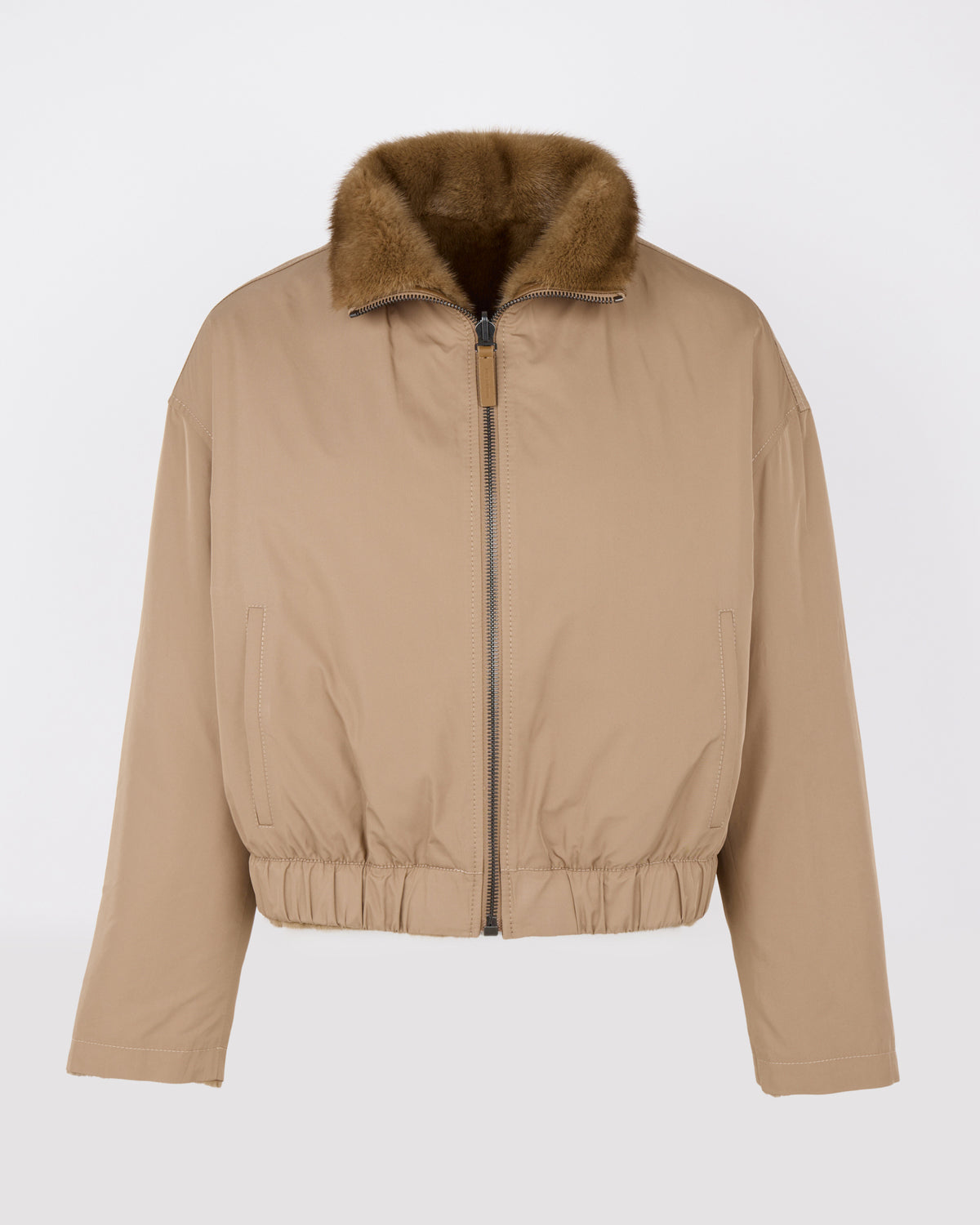 Veste en tissu technique déperlant réversible avec fourrure de vison - Yves Salomon - Nouvelle collection Automne Hiver
