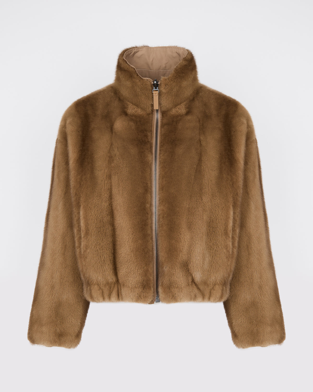Veste en tissu technique déperlant réversible avec fourrure de vison - Yves Salomon - Nouvelle collection Automne Hiver