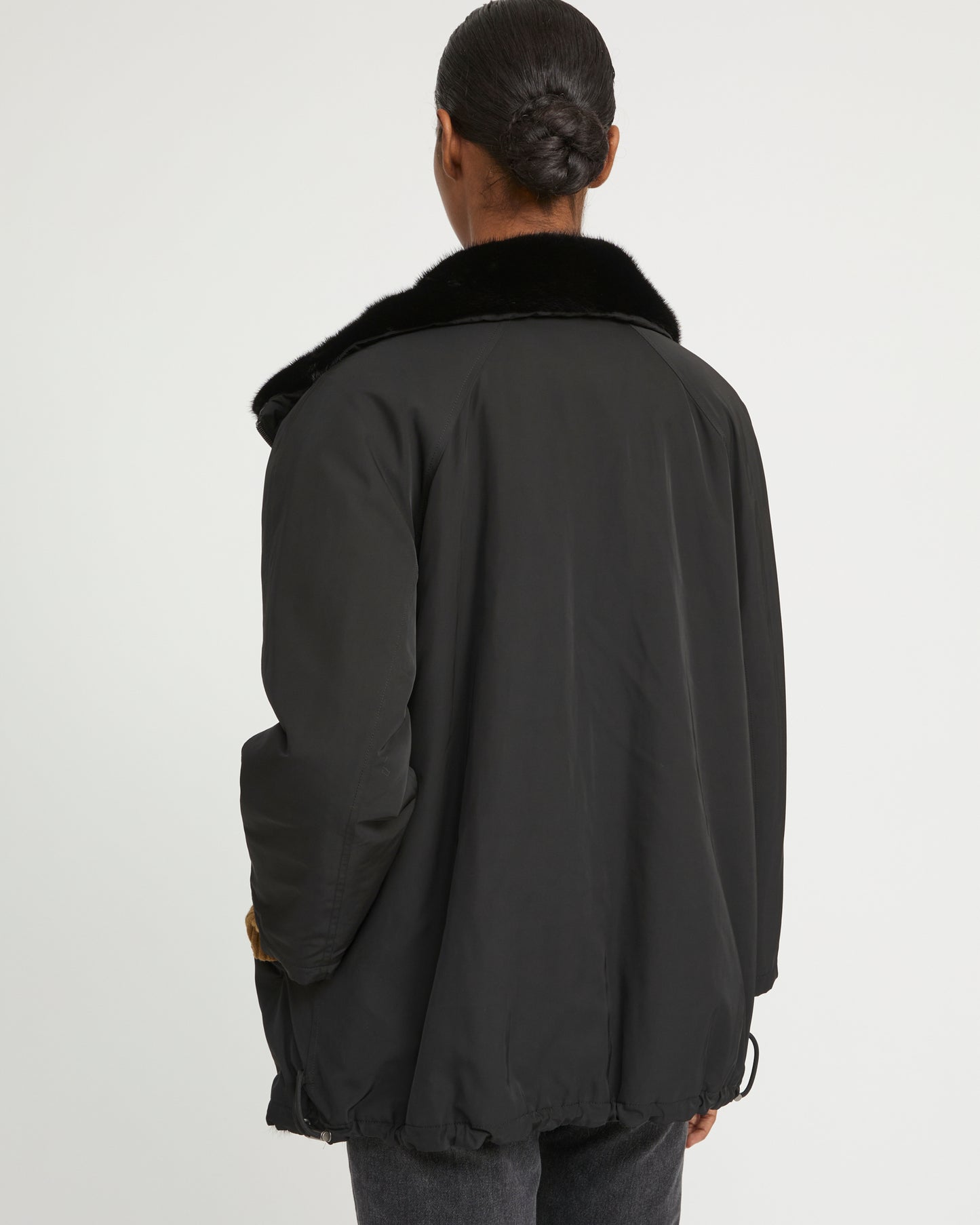 Parka à col montant en tissu technique réversible fourrure de vison -Yves Salomon