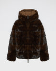 Reversible down jacket in mink fur/fabric